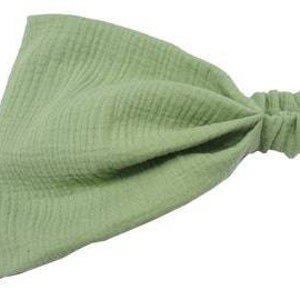 Bandana Kopftuch aus Musselin in 10 Farben, Sonnenschutz für Kinder und Erwachsene Grasgrün