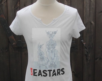 Beastars T-shirt size 16 Hand painted anime shirt whit original art Haru Legoshi  Louis Furry