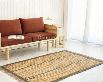 Moroccan Rug, Kilim Rug, Bohemian Indian Jute Rug,  Handwoven Wool Jute Rug, Boho Jute Rug Southwestern Nordic Kilim Rug, Turkish Kilim