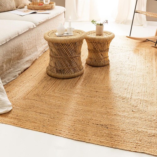 8x10 9x12 10x14 Natural Jute Square Rug Eco Friendly Rug Etsy