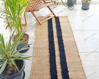 Jute Hallway Runner, Boho Natural Jute Runner Rug, Bohemian Jute Rug, Custom Rug, Sisal Rug, Turkish Rug, Moroccan Rug, Boho Decor Rug