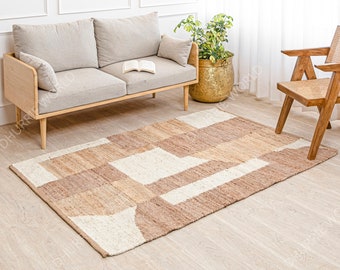Alfombra Kilim de Yute, Alfombra Boho de Yute, Alfombra Personalizada, Alfombra Marroquí, Alfombra de Yute del Suroeste, Alfombra Nórdica, Alfombra de Entrada, Alfombra Tradicional India
