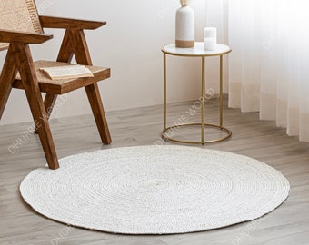 Natural Jute Round Rug, Braided Jute Rug, Bohemian Rug, Custom Size Rug, Boho Decor Rug, Round Jute Rug, Eco Friendly Rug, Large Rug