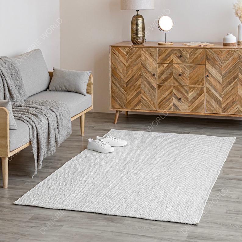Off White Handmade Area Rug