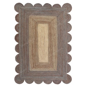 Geschulpte Jute Area Rug, Boho Rug, Natuurlijke Jute Geschulpte Rug, Getextureerde Jute Rug, Boho Decor Rug, Aangepast formaat Rug