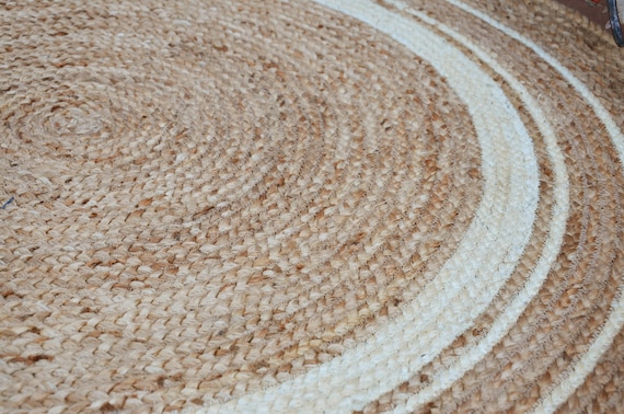 4x4, 5x5 Natural Jute Round Rug, Circle Rug, Earth Friendly Rug