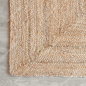 Natural Jute Runner Rug Corner