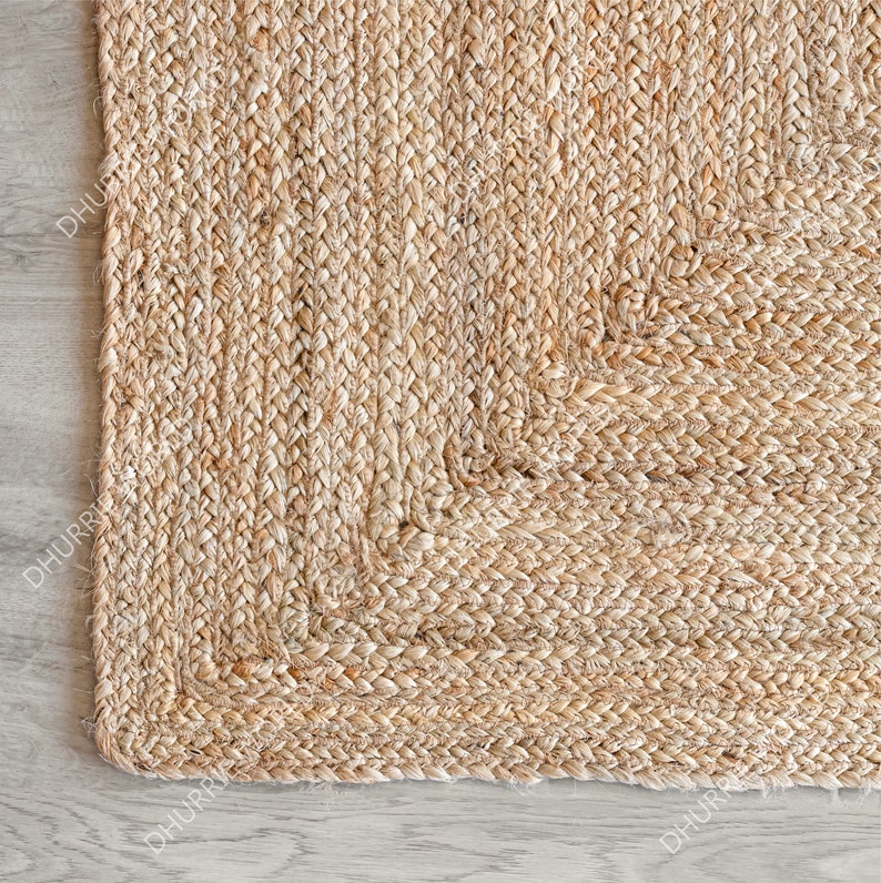 Natural Jute Runner Rug Corner