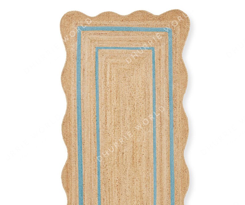 Wave Edge Rug Wavy Scalloped Jute Rug, Wave Edge Rug, Scallop Edge Rug, Boho Jute Rug ...