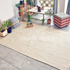 Off White Boho Jute Rug, Natuurlijke Jute Rug, Boho Rug, Handgemaakte Jute Rug, Custom Size Rug, Large Area Rug, Handgeweven Jute Rug