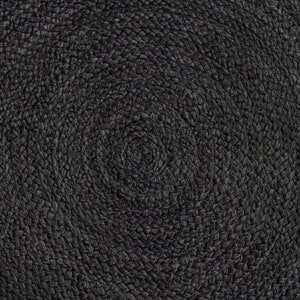 Jute Round rug in black color