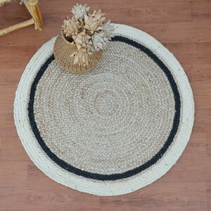 8x8 Jute Round Rug, Natural Fiber Rug, Handmade Braided Rug, Round Area Rug, Turkish Rug, Round Rug, Eco Friendly Rug, Large Rug image 2