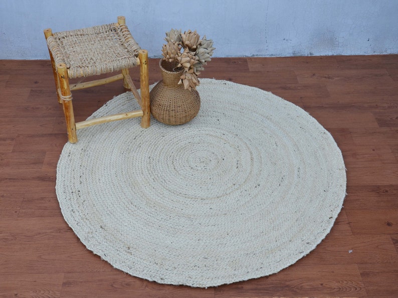 4x4 5x5 6x6 8x8 Natural Jute Round Rug Handmade Braided Etsy
