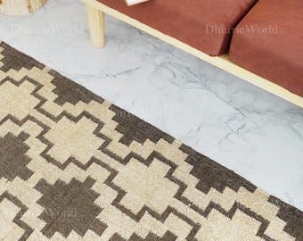 Vintage Kilim Rug, Kilim Rug, Handwoven Wool Jute Rug,  Bohemian Indian Jute Rug, Moroccan Rug, Boho Jute Rug Southwestern Nordic Kilim Rug