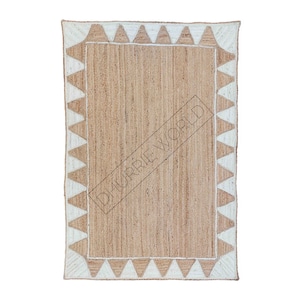Scalloped Jute Rug, Off White Scallop Rug, Natural Jute Rug, Handbraided Rug, Jute Area Rug, Handwoven Jute Rug, Custom Rug, Decorative Rug