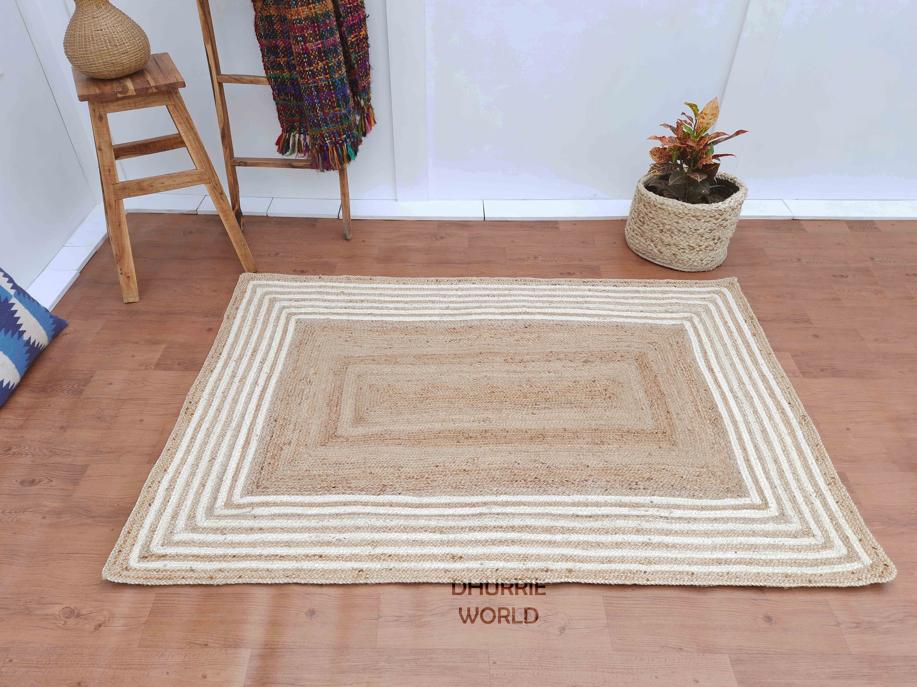 8x10 9x12 Natural Jute Braided Rug off White Jute Area Rug Etsy