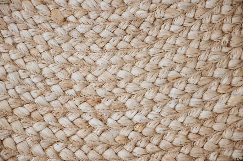 8x8 Jute Round Rug, Natural Fiber Rug, Handmade Braided Rug, Round Area Rug, Turkish Rug, Round Rug, Eco Friendly Rug, Large Rug image 6