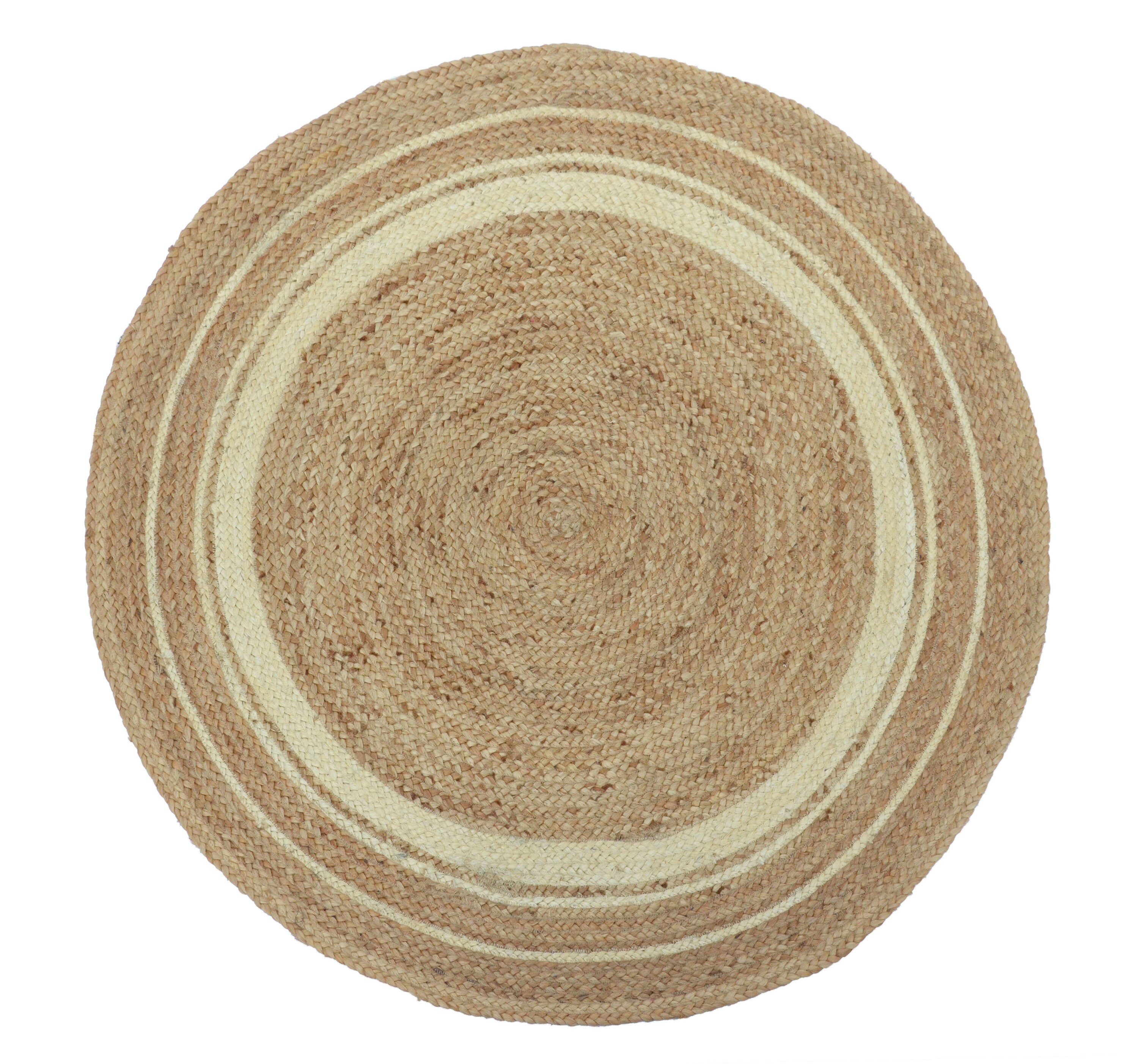 4x4, 5x5 Natural Jute Round Rug, Circle Rug, Earth Friendly Rug