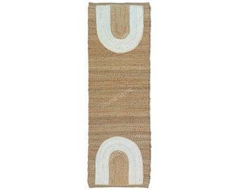Natürlicher Juteteppich, Teppichläufer, Unikat Teppich Läufer, Teppich Läufer, Unikat Teppich, Juteteppich