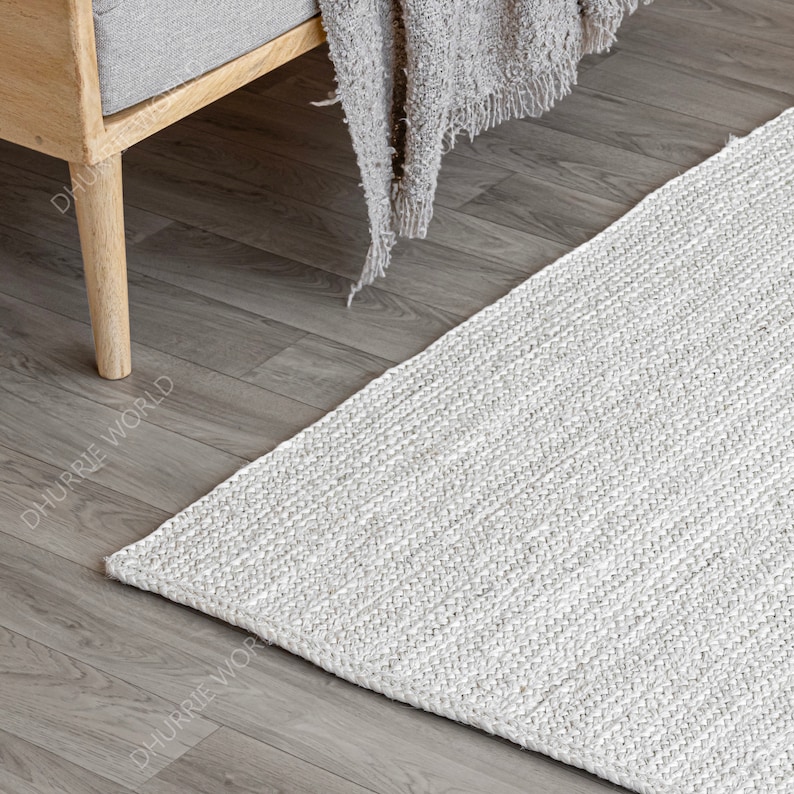 Off White Handmade Area Rug