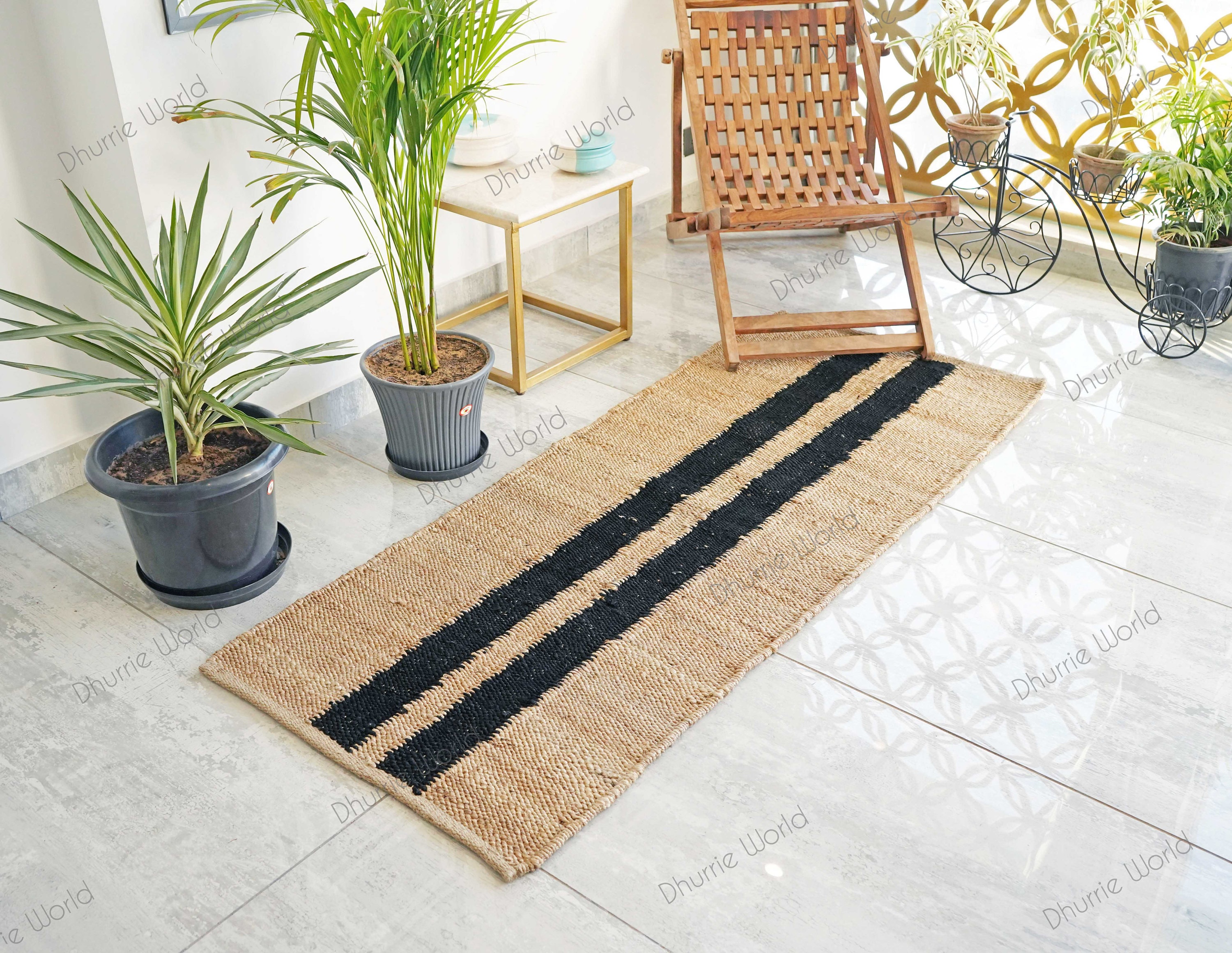 Jute Hallway Runner Boho Natural Jute Runner Rug Bohemian Etsy