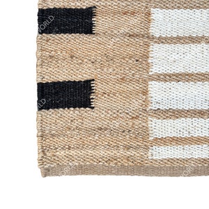 Natural Jute Area Rug, Striped Jute Rug, Custom Size Rug, Hallway ...