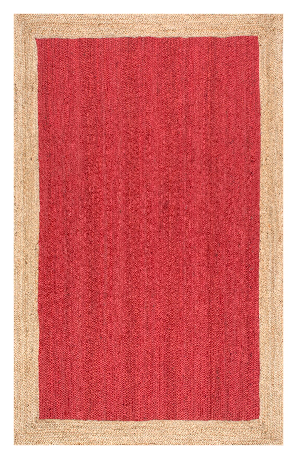 Red Jute Border Rug Natural Jute Area Rug Large Boho Rug Eco Etsy