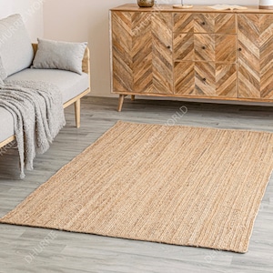 Alfombra de tamaño personalizado, alfombra de yute 8x10, alfombra de yute natural, alfombra de yute boho, alfombra de corredor de yute boho, alfombra de sala de estar, alfombra al aire libre imagen 2