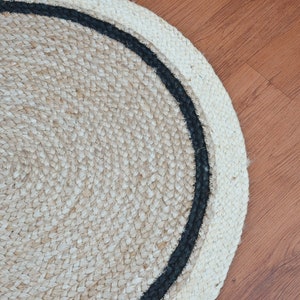 8x8 Jute Round Rug, Natural Fiber Rug, Handmade Braided Rug, Round Area Rug, Turkish Rug, Round Rug, Eco Friendly Rug, Large Rug image 3