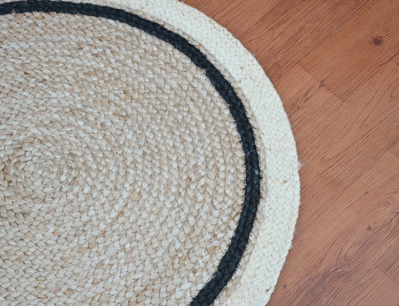 8x8 Jute Round Rug, Natural Fiber Rug, Handmade Braided Rug, Round Area Rug, Turkish Rug, Round Rug, Eco Friendly Rug, Large Rug image 3