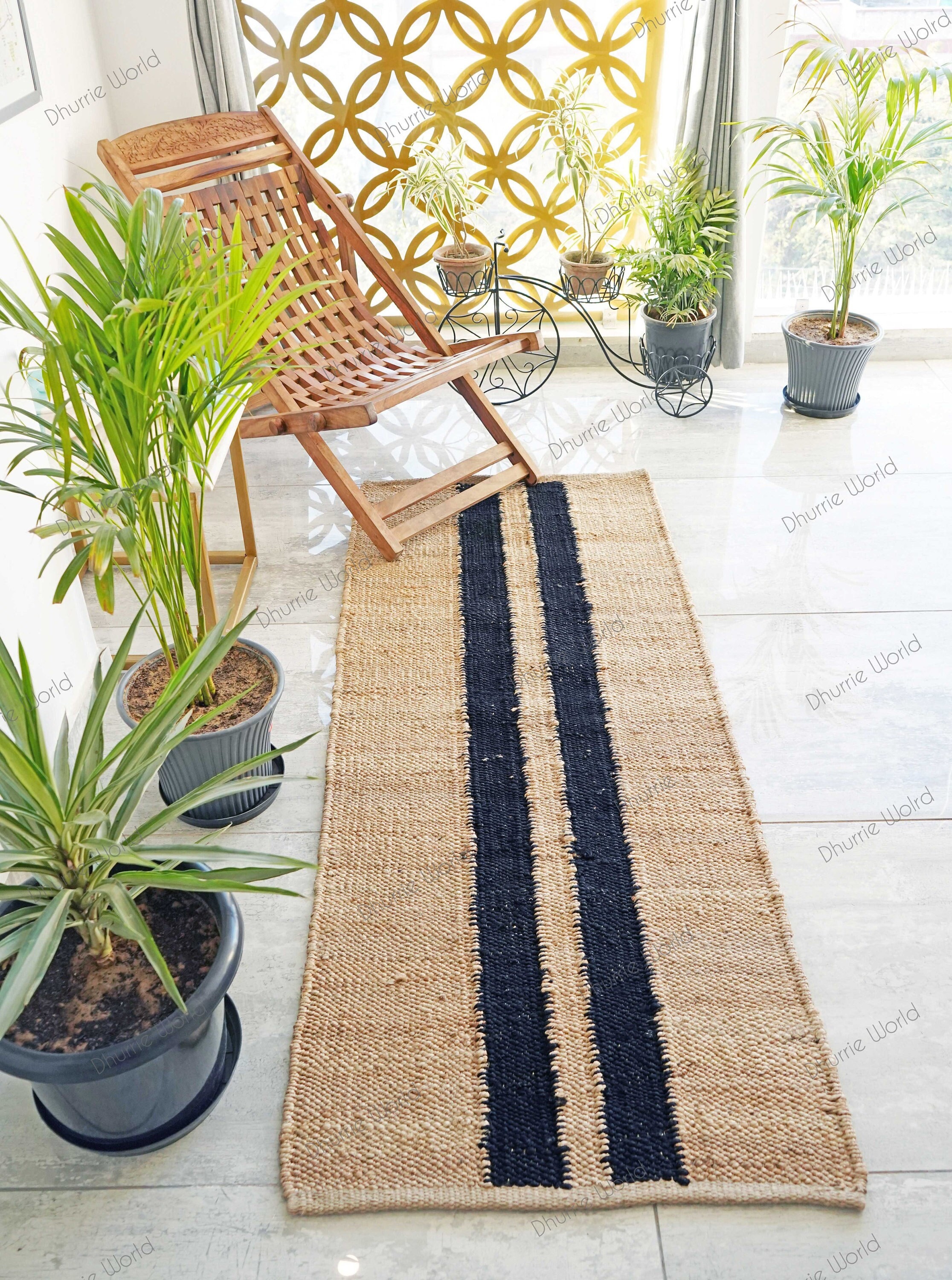 Jute Hallway Runner Boho Natural Jute Runner Rug Bohemian Etsy