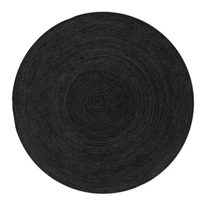 Jute Round rug in black color