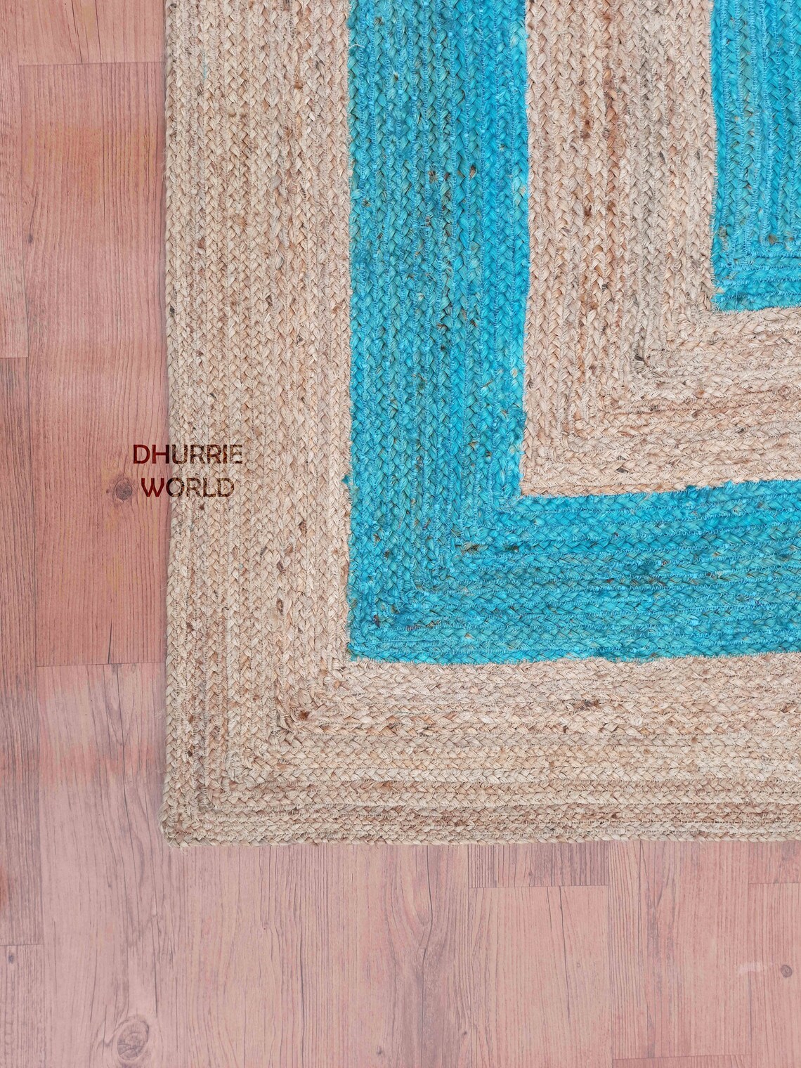 6x9 8x10 9x12 Aqua Jute Braided Rug Natural Jute Rug Etsy