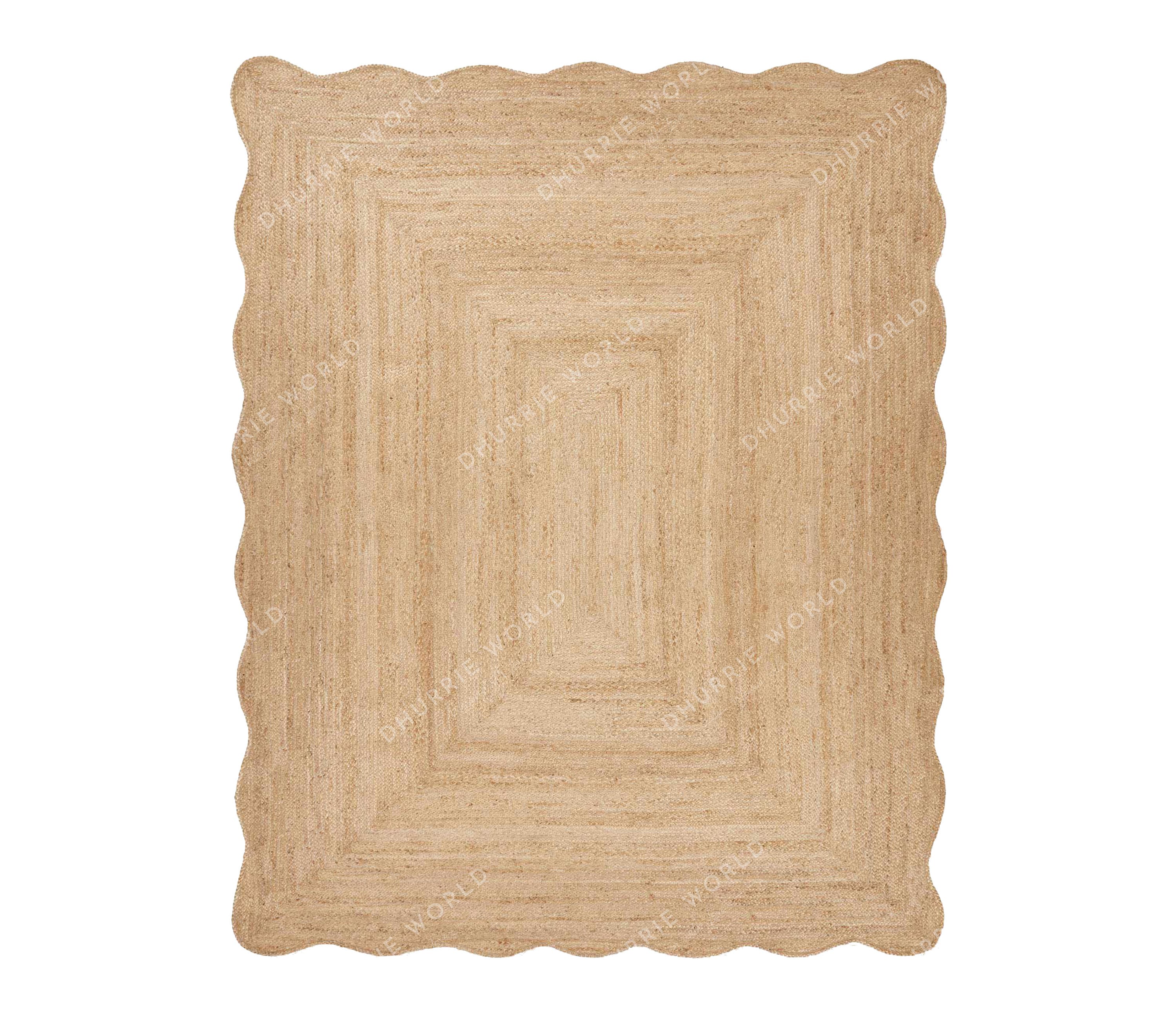 Wave Edge Rug Scallop Wavy Jute Rug, Natural Jute Wave Edge Rug, Scalloped Shape Rug ...