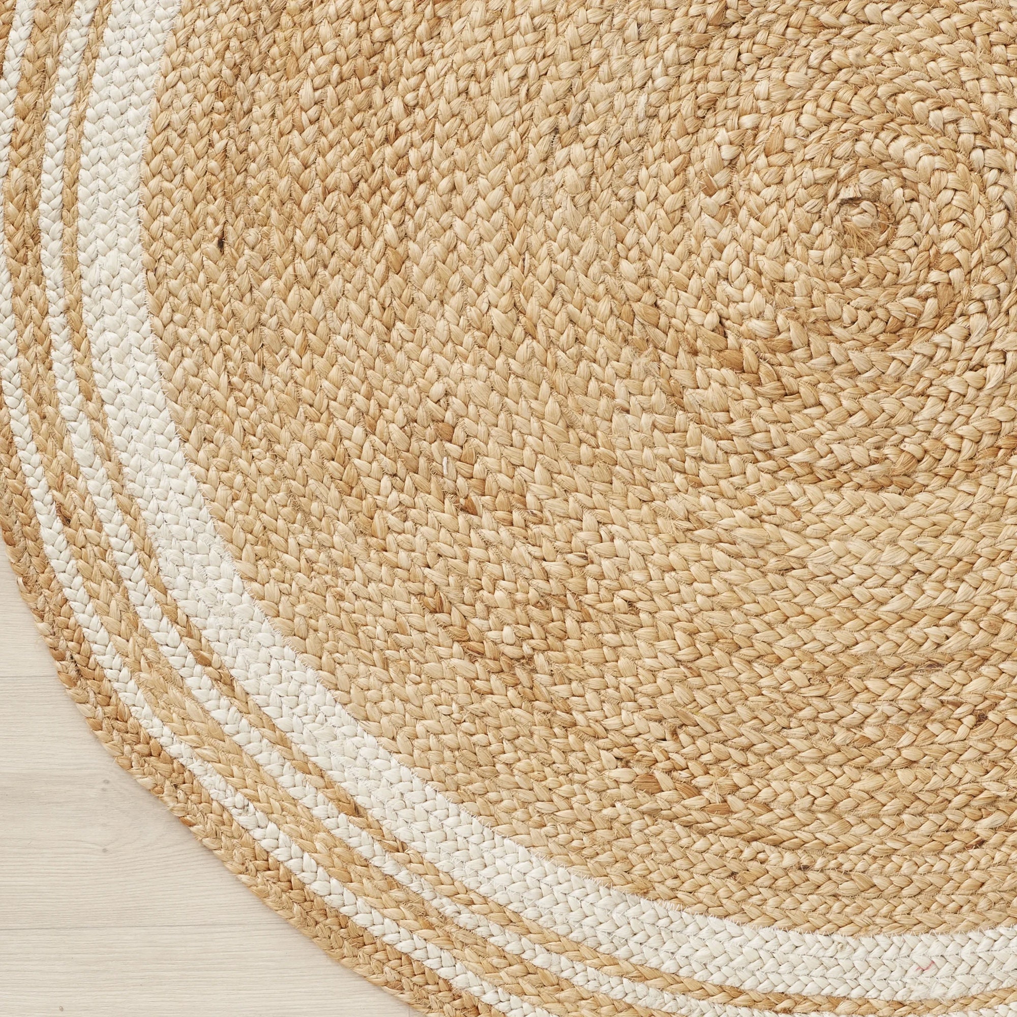 4x4, 5x5 Natural Jute Round Rug, Circle Rug, Earth Friendly Rug