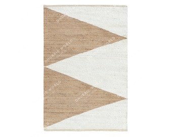 Tappeto di iuta naturale, tappeto di iuta Boho, tappeto Boho, tappeto area testurizzata, tappeto di dimensioni personalizzate, tappeto bianco sporco, tappeto corridore di iuta, tappeto moderno, tappeto a scacchi
