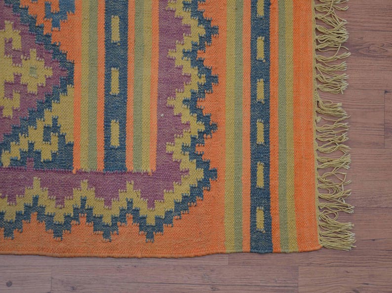 Jute Boho Kilim Rug 4'6x6'9 Bohemian Rug Etsy