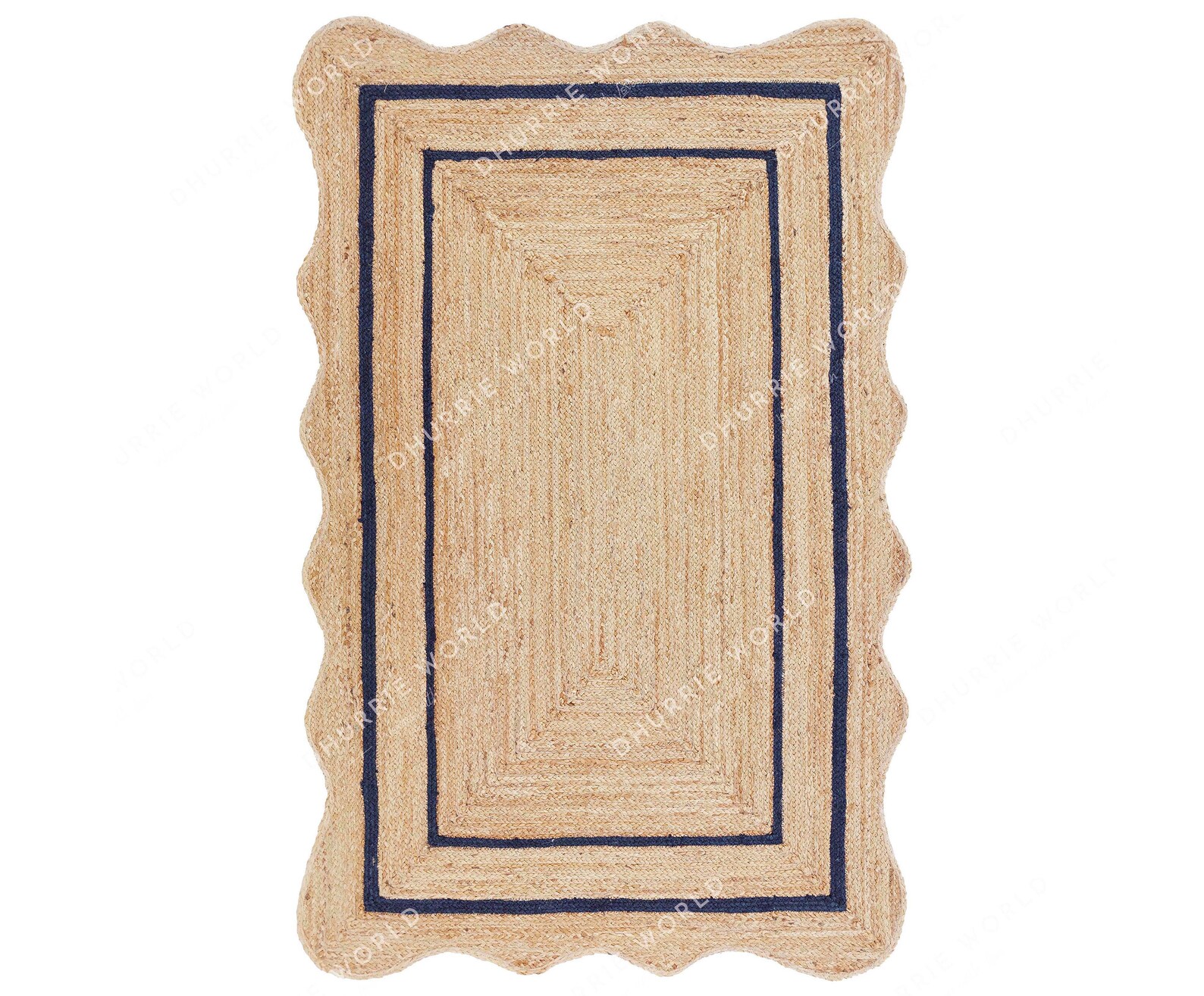 Wave Edge Rug Scallop Jute Rug Natural Jute Wavy Edge Rug Scalloped Shape - Etsy
