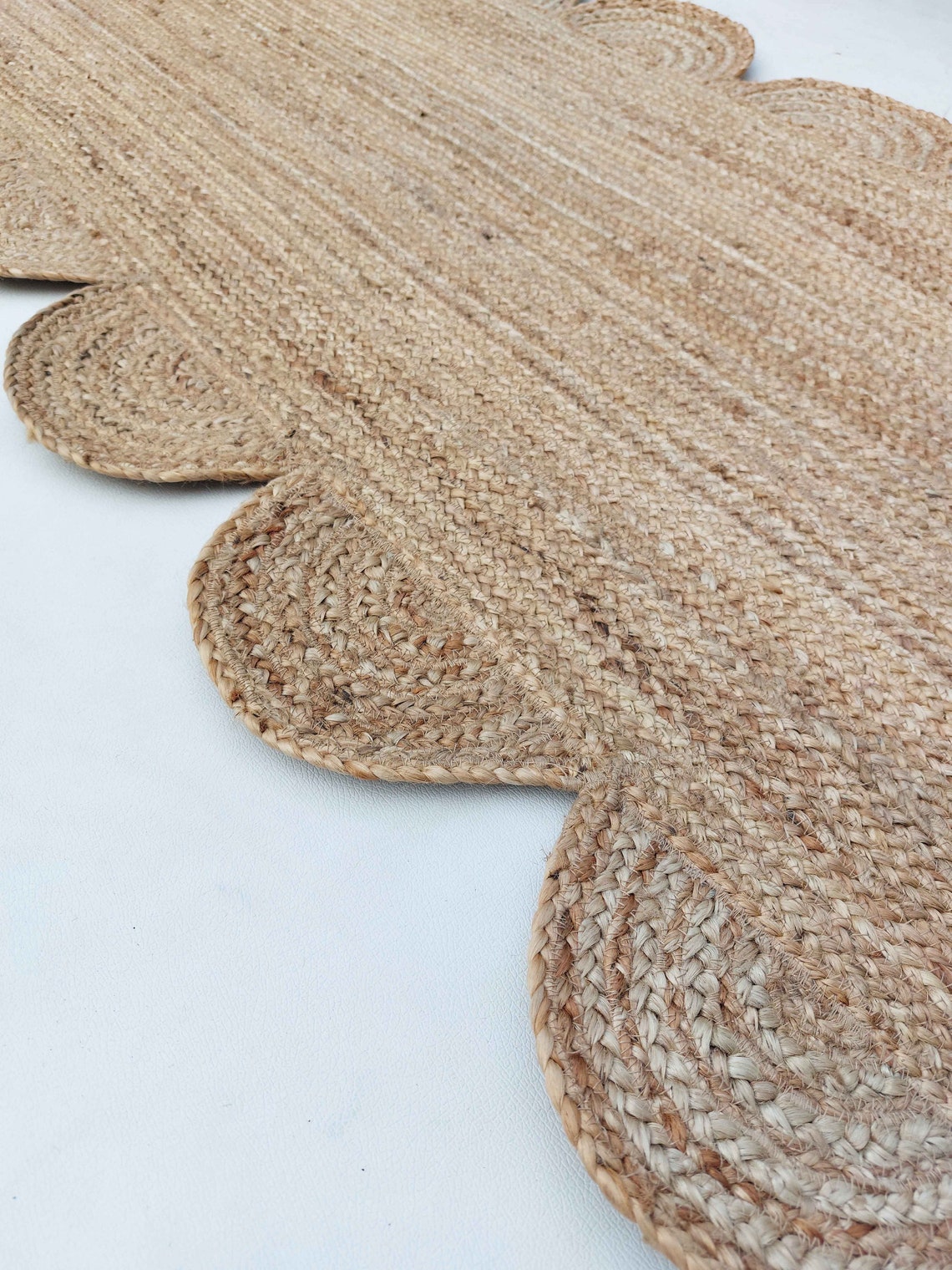 Scalloped Runner Rug Jute Scallop Rug Jute Runner Rug Etsy