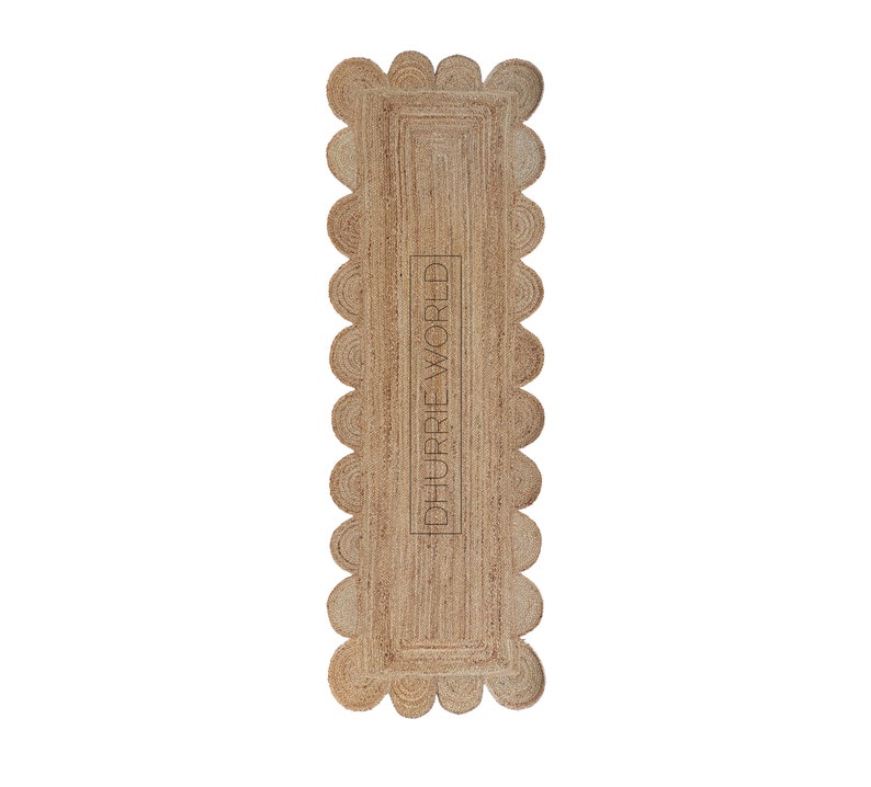 Scalloped Runner Rug Jute Scallop Rug Jute Runner Rug Etsy