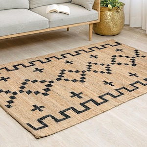 Jute Kilim Rug, Moroccan Rug, Custom Size Rug, Hallway Runner, Boho Jute Rug, Large Jute Rug, Natural Jute Rug, Indian Jute Rug