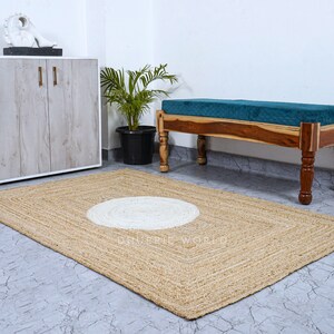 Boho decor tapijt, aangepast formaat tapijt, Boho jute tapijt, jute runner tapijt, natuurlijk jute gebied tapijt, handgemaakt jute tapijt, eco-vriendelijke jute tapijt