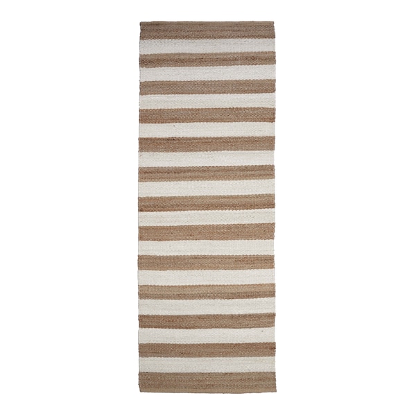 Striped Jute Hallway Runner, Boho Natural Jute Runner Rug, Custom Size Runner Rug, Large Runner Rug, Textured Jute Rug, Handloom Jute Rug