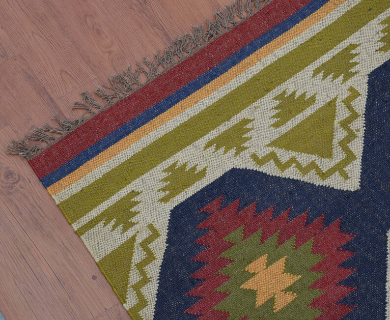Bohemian Wool Jute Rug 4x6 Southwestern Jute Rug Turkish Etsy