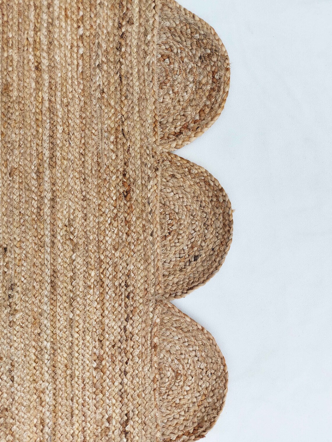 Scalloped Runner Rug Jute Scallop Rug Jute Runner Rug Etsy