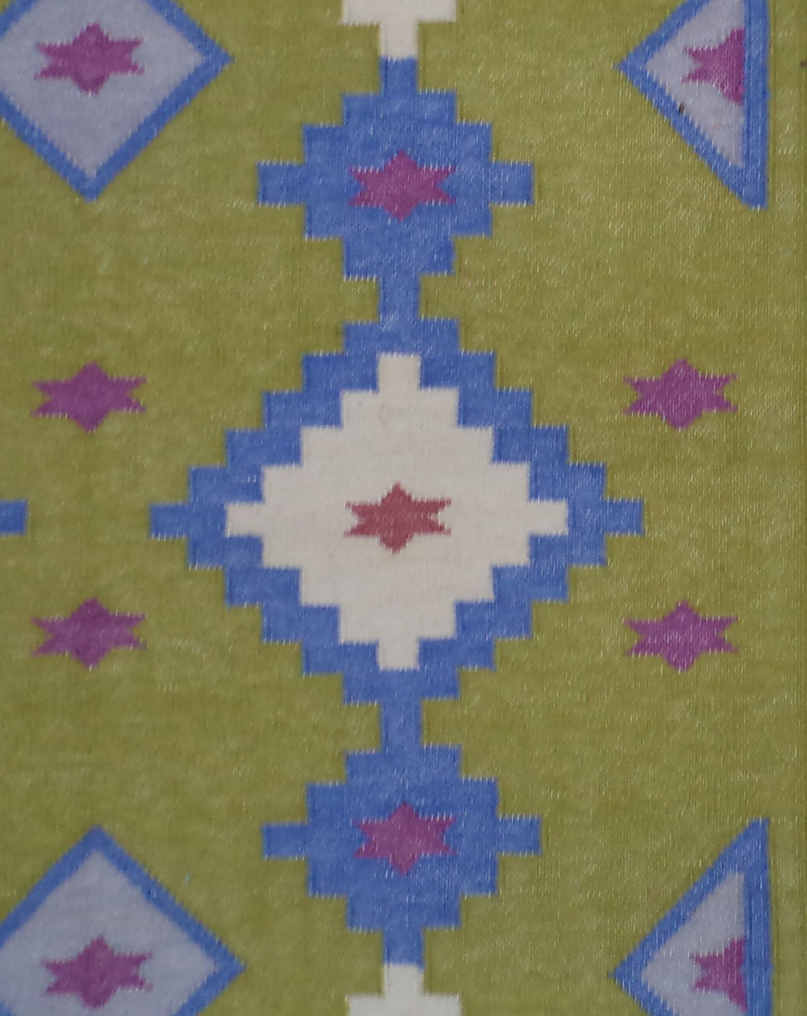 Green Cotton Dhurrie Rug 3x5 Southwestern Rug Ethnic Rug Etsy
