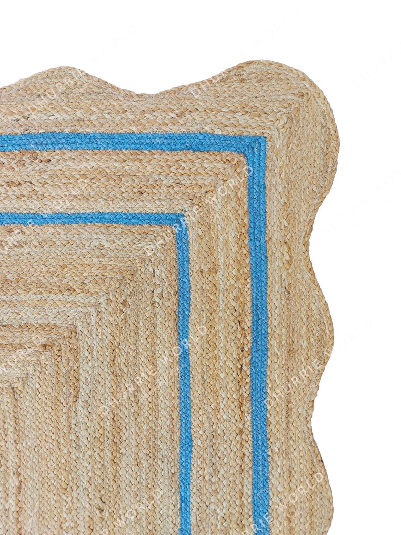 Wavy Scalloped Jute Rug Wave Edge Rug Scallop Edge Rug Boho Etsy