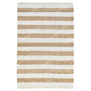 Boho Natural Jute Rug, Getextureerde Stripe Area Rug, Boho Rug, Boho Decor Rug, Custom Size Rug, Off White Rug, Jute Runner Rug