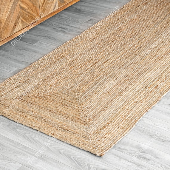 Jute Runner Rug, Hallway Runner, Custom Size Runner Rug, Natural Jute Runner Rug Large, Bohemian Jute Rug, Boho Jute Runner Rug, Outdoor Rug