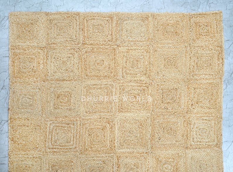 Handmade Jute Area Rug for Boho Home Decor made of natural Jute